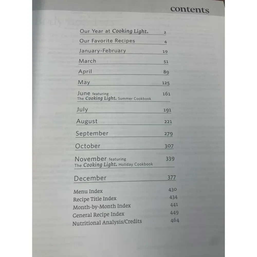 Cooking Light Annual Recipes 2009 – Hardcover Cookbook – Every Recipe from 2008